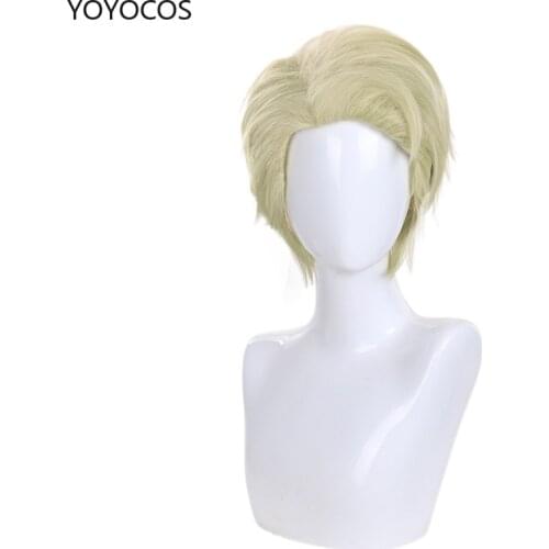 YOYOCOS Anime Jujutsu Kaisen Nanami Kento Wig Cosplay Beige Handsome Short Hair Mens HairstyleHalloween Party Role Play 2021