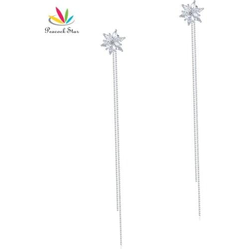Peacock Star Earrings With Stones