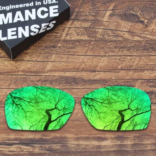 ToughAsNails Polarized Replacement Lenses for Oakley Plaintiff Squared Sunglasses Green Mirrored Color (Lens Only)