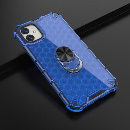 Rugged Armor Ring Stand Shockproof Case For iPhone 11 12 Pro Max Xs XR X SE 2020 6 6s 7 8 Plus Honeycomb Hard PC Back Cover