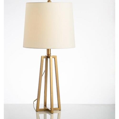 Modern Gold Metal Table Lamp Warm Hotel Home Bedroom Bedside Desk Light Fixture TA173