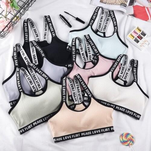 Letter Sports Bra Top Push Up Fitness Running Yoga Bra Underwear Cotton Sport Tops for Women Gym Wear Solid Women Sportswear