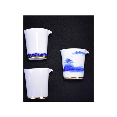 Dehua Fine White Porcelain Fair Tea Cup Hand-painted Kung Fu Green Tea Accessories Ceramic Cha Hai Gongdao Cup Chinese Teaware