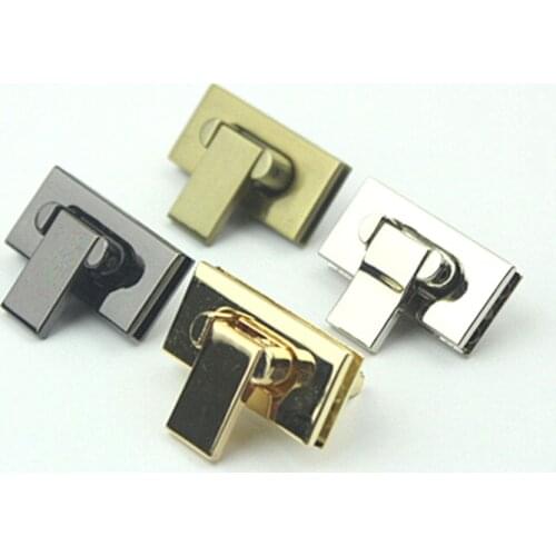 10pcs Metal Rectangle Shape Bag Turn Lock Twist Lock Clasp Leather Craft Women Bag Handbag Shoulder Bag Purse DIY Hardware