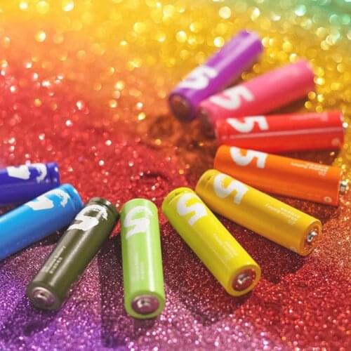 10PCS Original XIAOMI ZMI ZI5 AA lkaline Battery Rainbow Disposable Batteries Kit for Camera Mouse Keyboard Controller Toys Cell