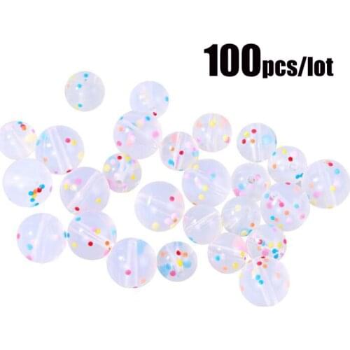 100Pcs Silicone Colored Dot Beads BPA Free Baby Teething Beads Chewable Silicone Teethers Infants Nursing Nipple Chain DIY Tools