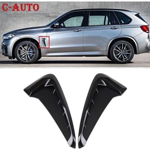 2PCS For BMW X5 F15 2014 2015 2016 2017 2018 Car Side Wing Air Flow Fender Grille Intake Vent Trim Black Chrome car-styling