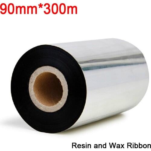 3.54 inch *984.5ft (90mm*300M) (2pcs/lot) resin and wax ribbon for Label & barcode printer to print transfer labels