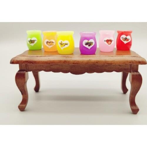 6pcs/set Diy 1:12 Dollhouse Miniature Food Fruit Jam Bottle Can Play Kitchen Toys