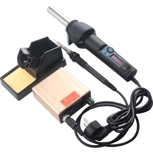650W LCD adjustable electronic hot air gun desoldering station IC SMD BGA + 936A 60W soldering station combination