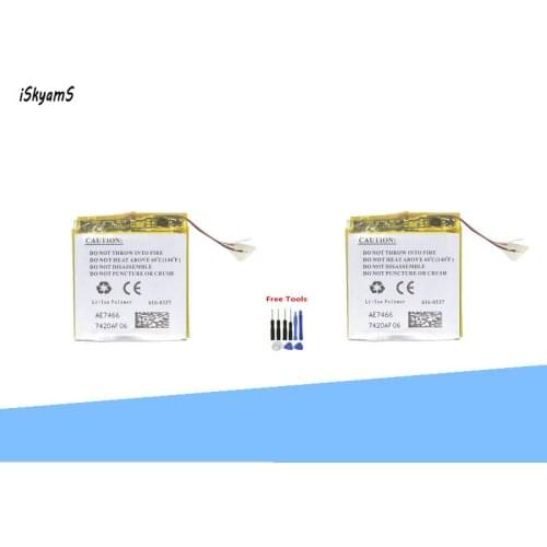 ISkyamS 2x A1236 616-0337 Battery For iPod Nano 3 3rd Gen 3TH 4GB 8GB MA980LL/A MB249LL/A Nano3 Batteries +Tool