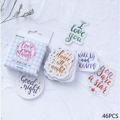 46 Sheets Colorful Mood Journal Scrapbooking Decorative Sticker DIY Diary Album Phone Notebook Decoration Stickers