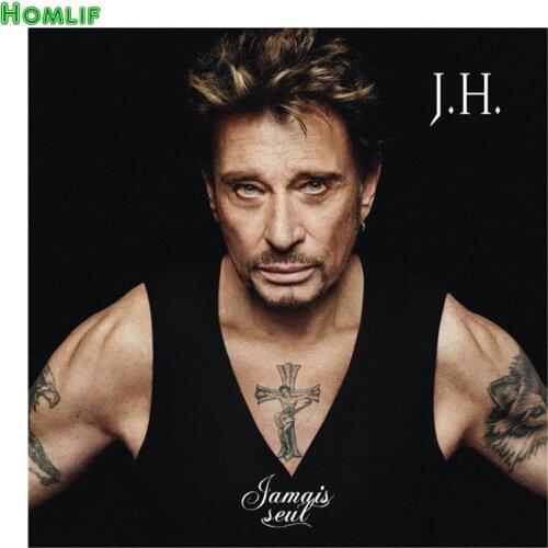 Diamant peinture Superstar Johnny hallyday chanteur point de croix ronde Strass broderie en plastique craftsFull diamant peintur