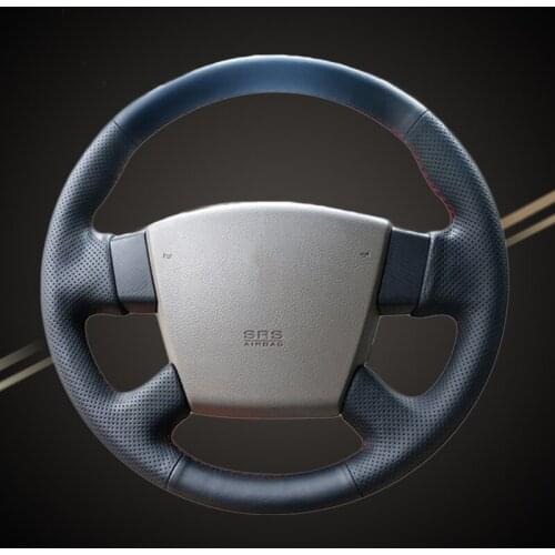 Car Braid On The Steering Wheel Cover for Nissan Teana 2005 Hand Stitched Auto Braiding Covers Interior Accessories Car-styling