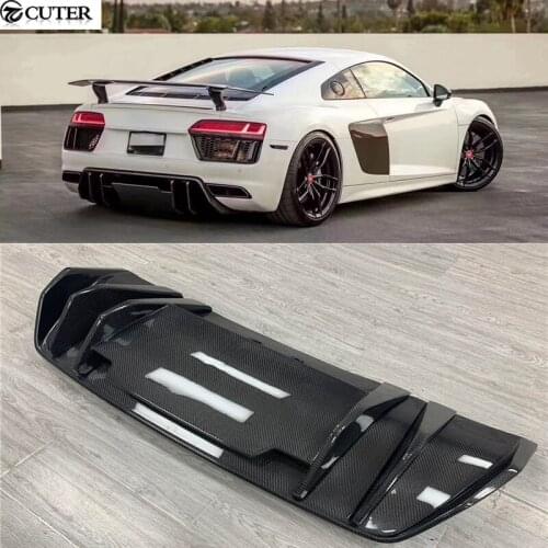 Car styling R8 V style carbon fiber Fiber glass Rear bumper diffuser for Audi R8 Car body kit 16-18