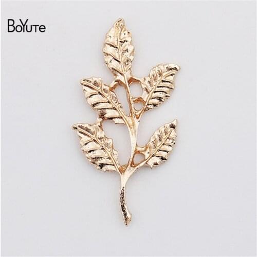 BoYuTe (30 Pieces/Lot) Metal Alloy 20*42.5MM Leaf Materials Vintage Diy Hand Made Jewelry Accessories