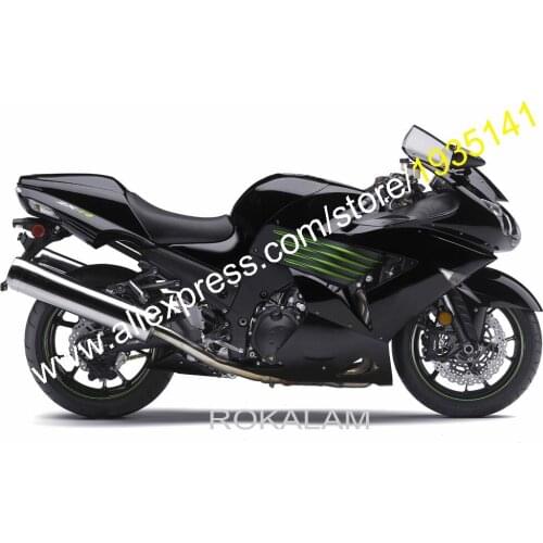 For Kawasaki Ninja ZX14R 2006 2007 2008 2009 2010 2011 ZZR1400 ZX 14R Black Green ABS Fairing Kit (Injection molding)