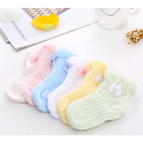 Newborn Baby Girls Socks Spring Summer Cotton Ankle Socks Infant Boys Girls Thin Toddler Meias Hollow Mesh Baby Socks