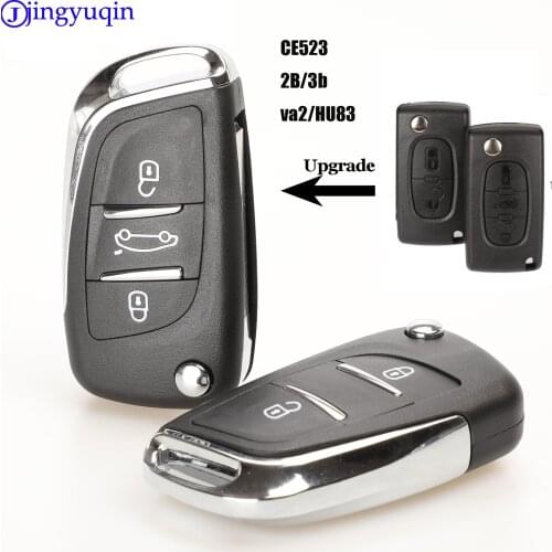 Jingyuqin VA2/HU83 2/3B Ce0523 Modified Flip Remote Car Key Shell For Citroen Coupe VTR C2 C4 C5 C6 C8 Berlingo Xsara Picasso