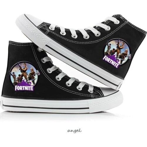 Cute fortnite Printed Vulcanized Womens Sneakers Fashion White Canvas Sneakers Casual High Top Sneakers Women zapatillas mujer