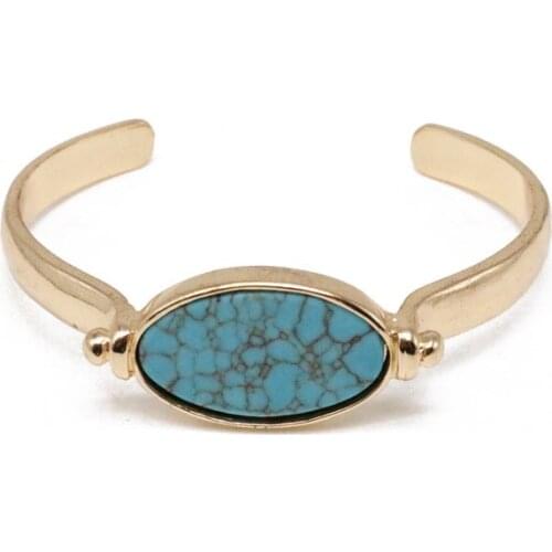 Fashion Natural Marble Stone Simple Bangle