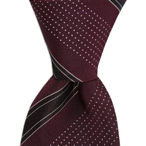 Mens Classic Striped Silk Necktie Made in Italy 8 Cm Width 145 Cm Length