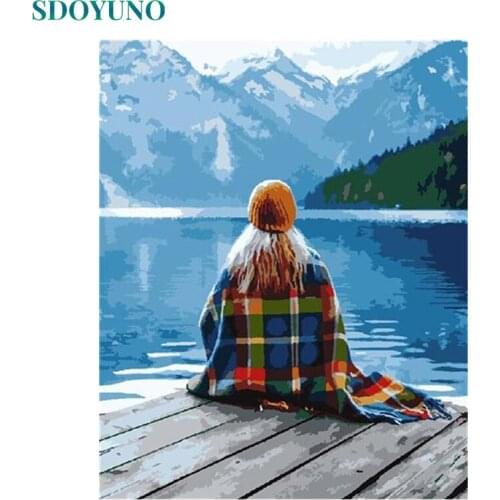 SDOYUNO 60x75cm Paint By Numbers Kits DIY Oil Painting By Numbers On Canvas Figure Frameless Digital Home Decor Hand Painting