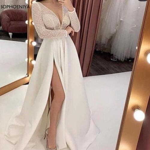 New Arrival Long evening dress Dubai Arabic Abendkleider 2021 formal dress kaftan Sexy abiye Evening Gowns Robe De Soiree