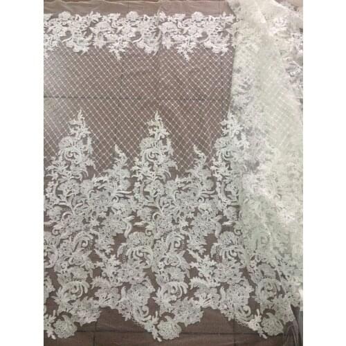 New arrival fashion embroidery SYJ-6910 french tulle lace fabrics High Qualit with sequins lace fabric For Party Dress