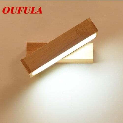 OUTELA Indoor Wall Lamps Fixture Wood Modern LED Sconce Contemporary Creative Decorative For Home Foyer Corridor Bedroom