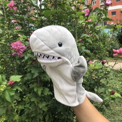 Plush Shark Hand Puppet Animal Head Gloves Kids Toys Gift Hand Puppet For Stories Shark Model Figure Toy Gag Jokes kids Gifts