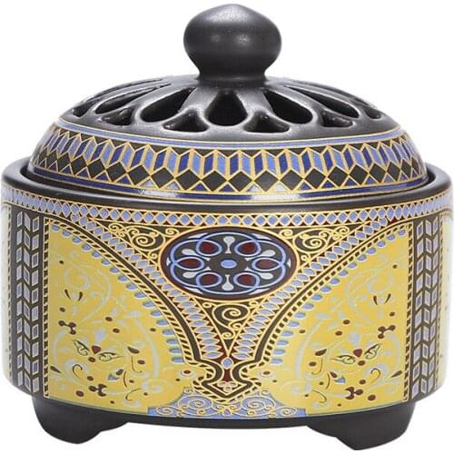 Mosquito Coil Holder Stand Arabic Ceramic Enamel Zen Single Incense Burner Living Room Ornaments Gift Items for Home Decoration