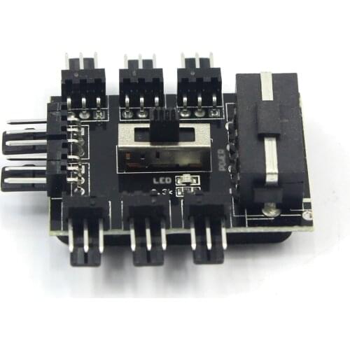Fan Hub 1 to 8 3Pin Pwm Sata Molex Splitter PC Mining Cable 12V Power Suppply Cooler Cooling Speed Controller 4PIN/SATA Adapter