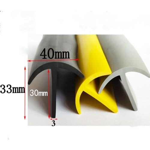 Rubber T Strip Glass Metal Wood Panel Edge Encloser Shield Car Seals Cable Cover Solar Photovoltaic 40 x 33mm Black Gray Yellow
