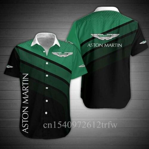 New Aston Martin Mens Shirt High Quality T-shirt 3D Graphic Top Anime Mens Clothing Harajuku Shirt Oversize Button Cardigan