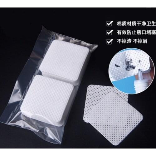 100PCS Lint-Free Paper Cotton Wipes Eyelash Glue Remover Wipe The Mouth of The Glue Bottle Prevent Clogging Glue Cleaner Pads