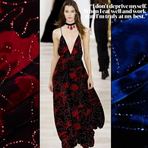 Mulberry Silk Rayon Burnt-out Velvet Fabric Handmade DIY Breathable Comfortable Draped Dress Shirt Long Skirt Garment Fabrics