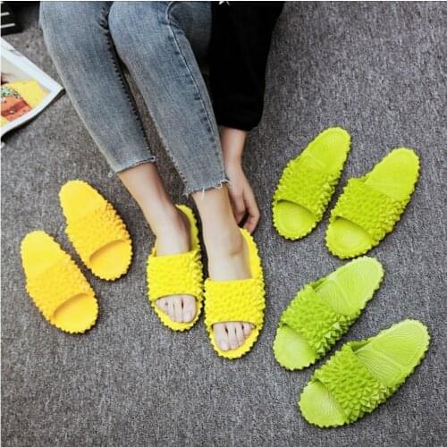 Funny Slippers Durian Indoor Outside Slippers Female Bathroom Slipper Girls Beach Flip Flops Summer Shoes Woman Fashion Slides