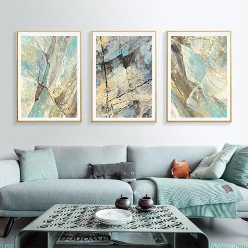 Modern Abstract Blue Marble Canvas Painting Poster Printing Nordic Wall Art Mural Picture Office Living Room Decoration for Home