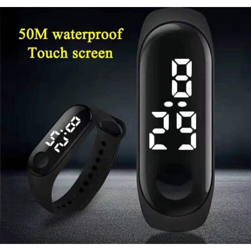 50M smart watch Waterproof Child Watch LED Sport Digital Watch Children Wristwatch Touch Screen Silicone Strap Watch for Kids