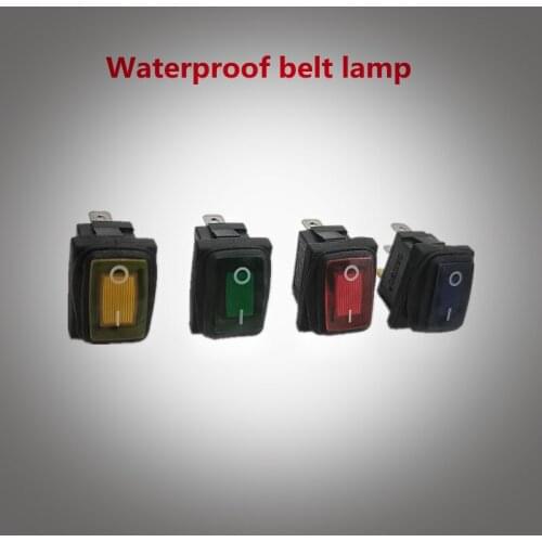 KCd1 12V / 220V 1pcs LED Waterproof Rocker Switch 3pin 10A / 250V IP67 Button Switch