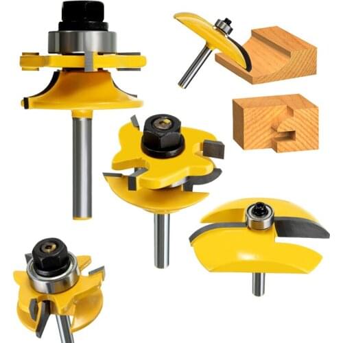 High Quality 3pcs/set 1/4'' Round Rail&Stile Router Bits Set Wooden Drilling Bit Cove Raised Panel Tools Wood Cutter