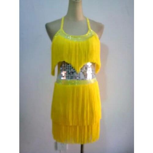 New style Latin dance costume sexy sequins tassel latin dance comeptition dress for child women latin dance competition dress