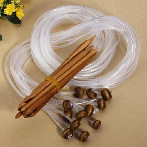 1.2m 48" 12 High Quality Different Sizes/Set Tunisian Carbonized Bamboo Needle Crochet Hooks 12pcs( 12 different sizes)