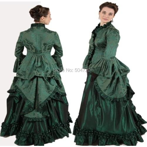 19 Century Retro Victorian dresses Eras Regency Civil War Revolutionary Rococo Dress Halloween HL-105 Gown Ball dress