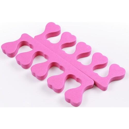 2pcs Soft Foam Sponge Toe Separator Nail Gel Polish Art Pedicure Tools Fingers Dividers Heart Shape Pink Colors Finger Separator