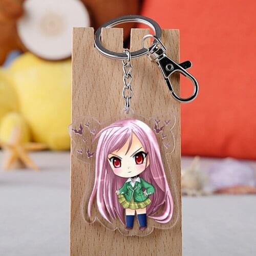 5pcs Anime Rosario to Vampire Akashiya Moka Figure pendant Key Ring Acrylic keyhold Charms bag Keychain