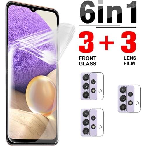 6 in 1 Hydrogel Front Film Screen HD Safety Protective Protector For Samsung Galaxy A32 5G/4G A32sm-a326f/dsn Camera Lens Glass