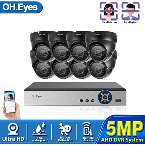 8CH CCTV System Wireless DVR NVR System 5.0MP IR indoor Outdoor Waterproof Dome AHD Security Camera System Surveillance Kit