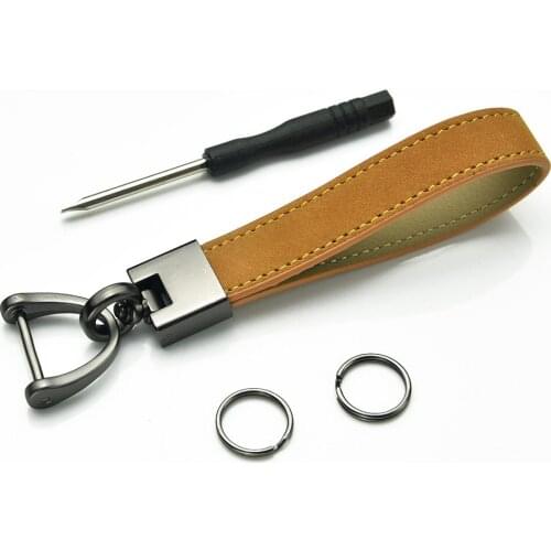 124*10mm Men and Womens Luxury Cow Leather Car Key Pendant 7colors Durable Leather Keychains Gift Trendy Keyring Llaveros